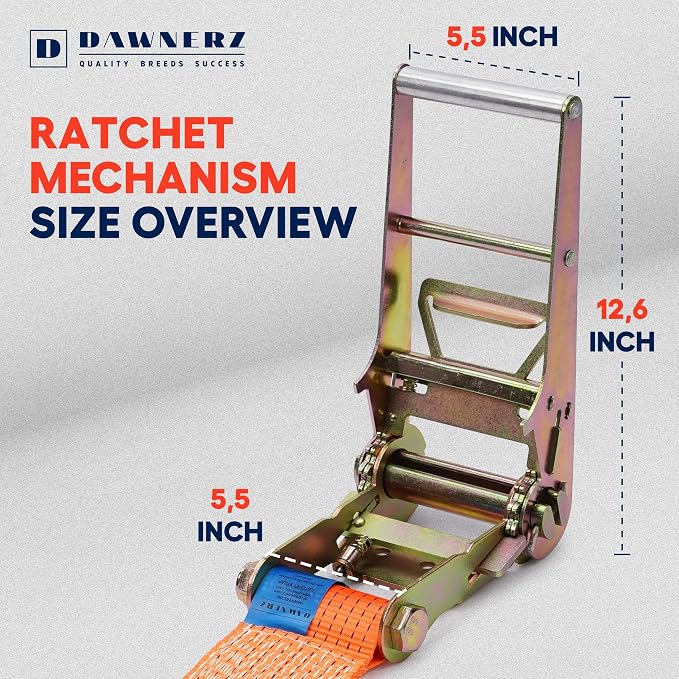 Ratchet Straps with Double J Hook 4 inch X 40 ft - Image 4