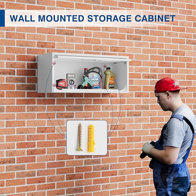 Metal Storage Cabinet White Wall Cabinets - Image 5