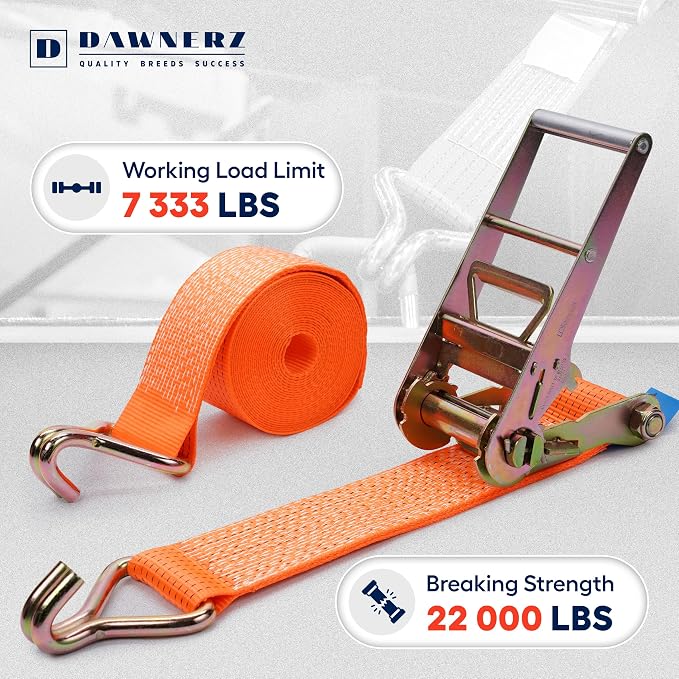 Heavy Duty 4 Inch x 30 Ft Ratchet Straps - Image 2