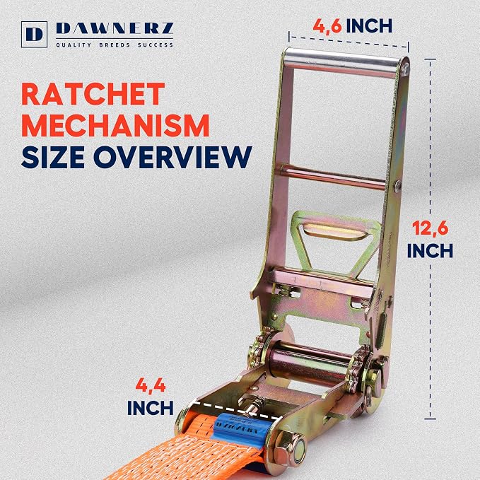 3 inch Ratchet Straps 40 ft Double Wire J Hook Tie Down - Image 4
