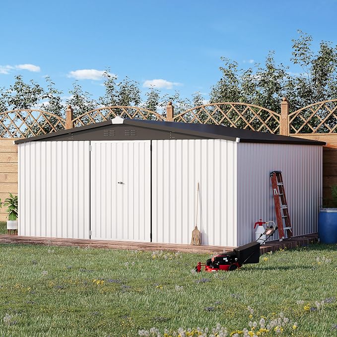 U-MAX Storage Shed 14x12 Outdoor Shed, Large Metal Outside Storage Garden Sheds by U-MAX