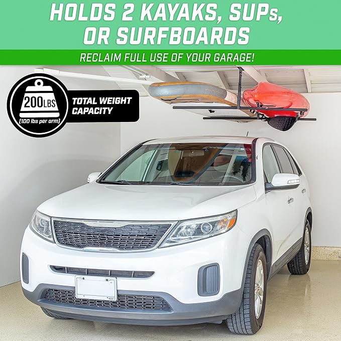 GoSports Kayak Rack for Garage Ceiling Mount - Image 2
