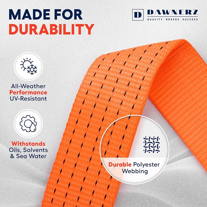 Heavy Duty Ratchet Straps 2 inch 30 ft - 11000 Lb Breaking Strength Double Wire - Image 5
