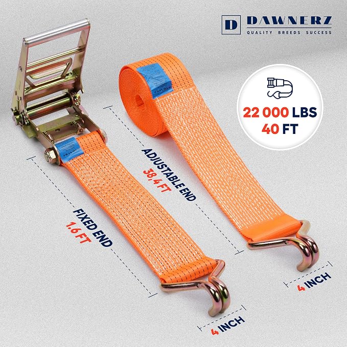 Ratchet Straps with Double J Hook 4 inch X 40 ft - Image 3