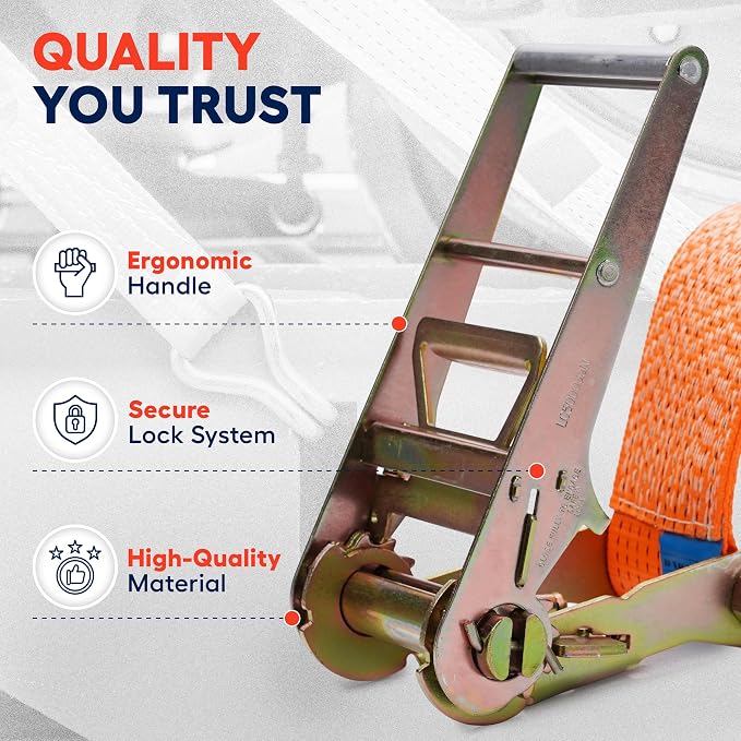 Ratchet Straps with Double J Hook 4 inch X 40 ft - Image 6