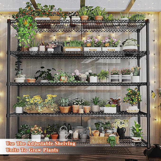 REIBII 73" H Storage Shelves Wire Shelving - Image 2