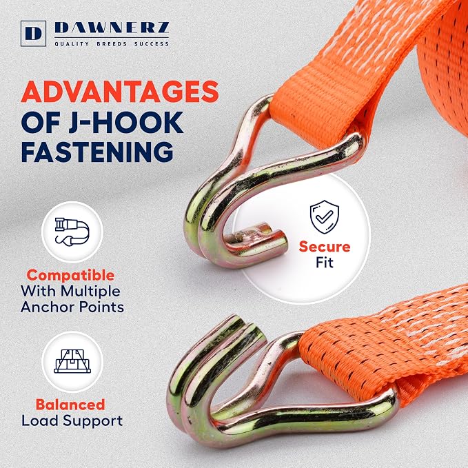 Heavy Duty Ratchet Straps 2 inch 30 ft - 11000 Lb Breaking Strength Double Wire - Image 8