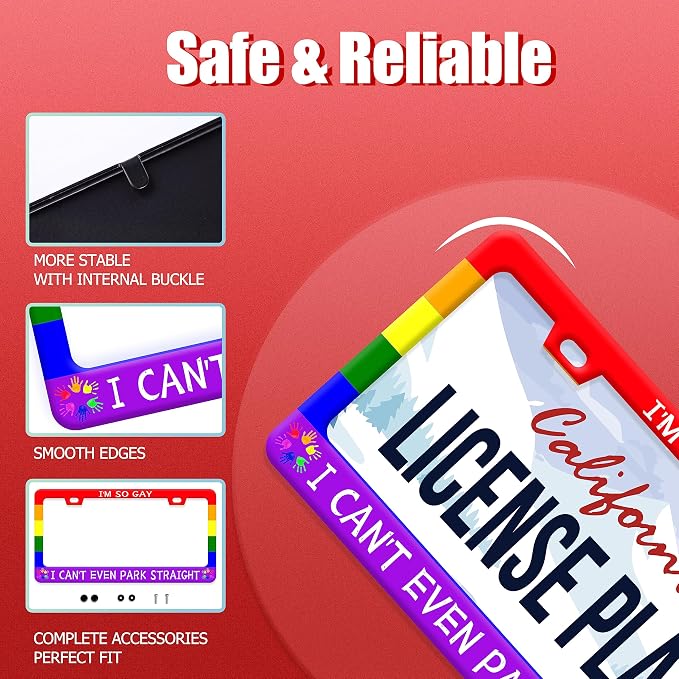 Gay License Plate Frame I'm so Gay I Can't Even Park Straight LGBT Funny - Image 2