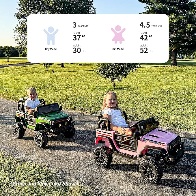 4WD Kids Ride on Car Truck, 12V 7Ah Kids Electric Vehicles Car Ride on Toy - Image 2