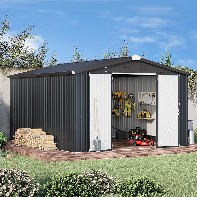 AECOJOY Shed 10' x 14' Storage Shed, Outdoor Storage Sheds & Outdoor Storage - Image 2