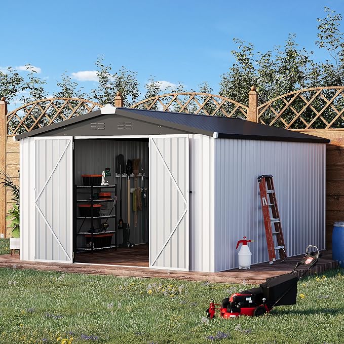 U-MAX 10x14 Shed, 14x10 Metal Outdoor Storage Shed, Large Outside Storage - Image 4